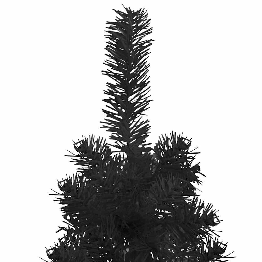 Demi sapin de Noël artificiel mince avec support Noir 120 cm - XIOS