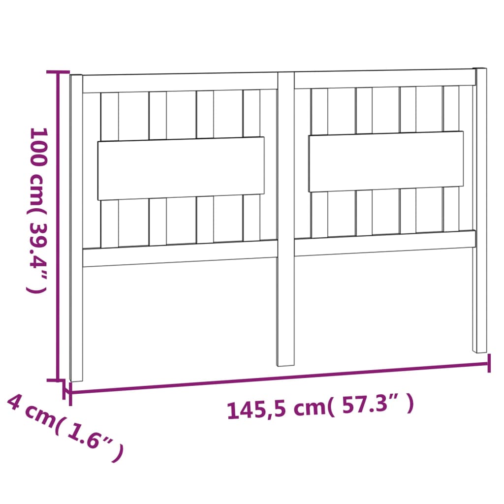 Tête de lit Marron miel 145,5x4x100 cm Bois massif de pin - XIOS