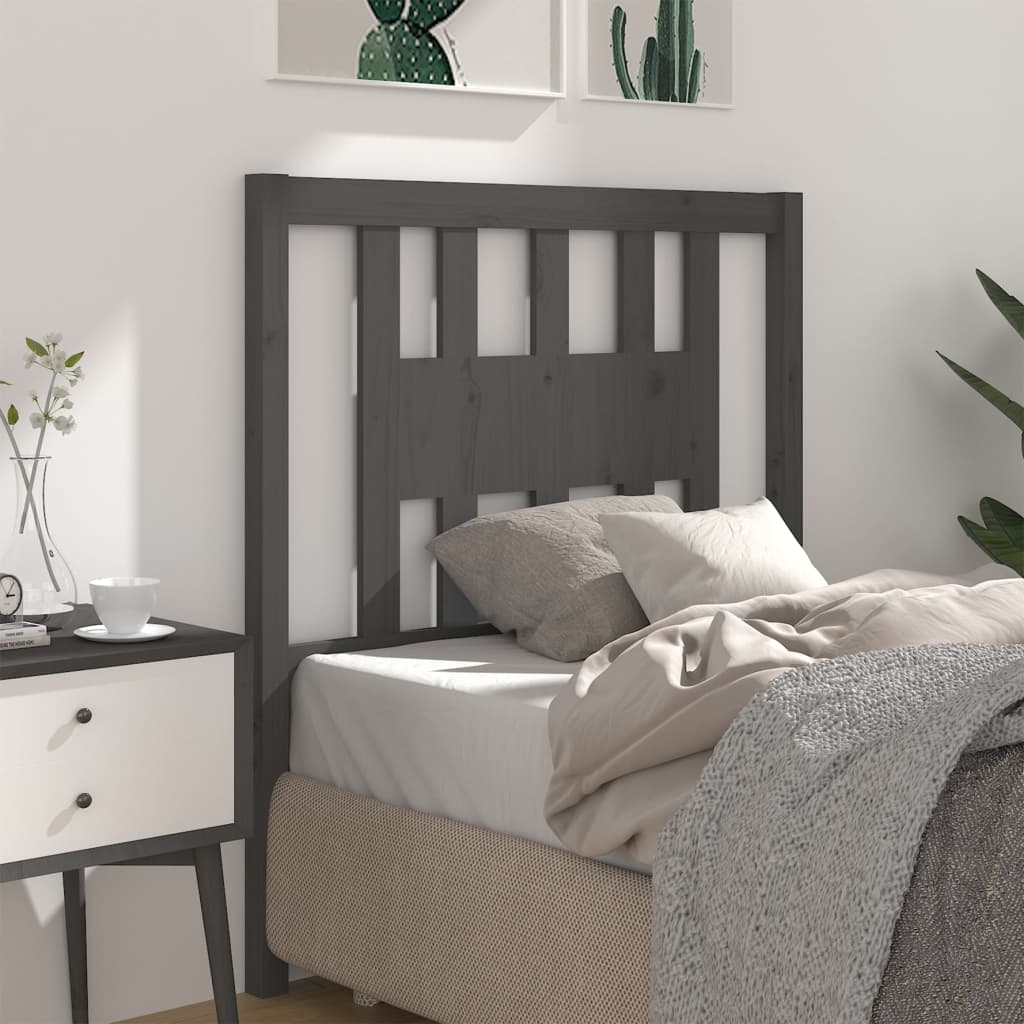 Tête de lit Gris 96x4x100 cm Bois massif de pin - XIOS