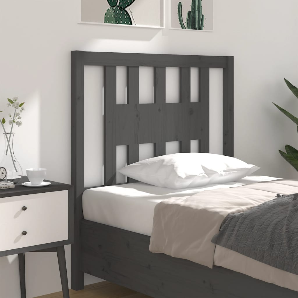 Tête de lit Gris 96x4x100 cm Bois massif de pin - XIOS