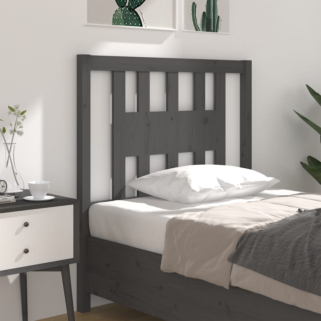 Tête de lit Gris 106x4x100 cm Bois massif de pin - XIOS