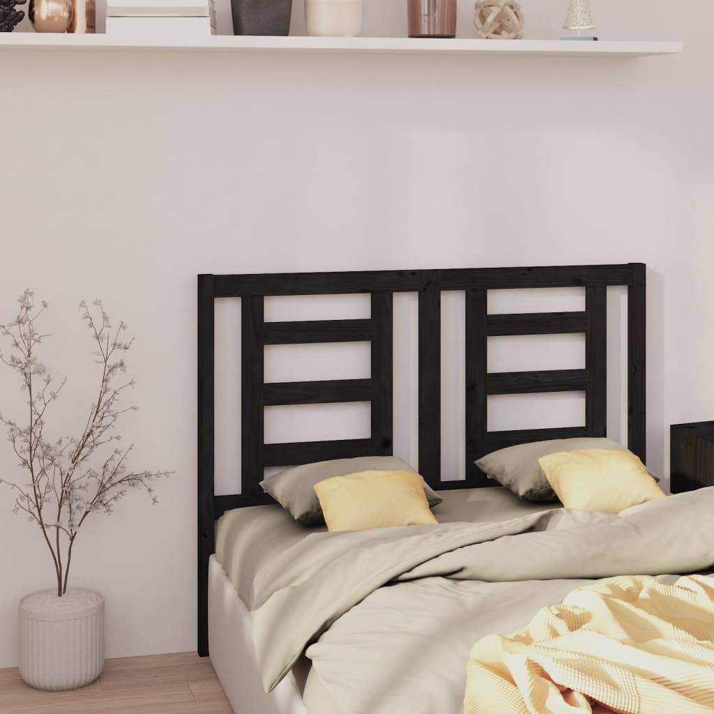Tête de lit Noir 126x4x100 cm Bois massif de pin - XIOS