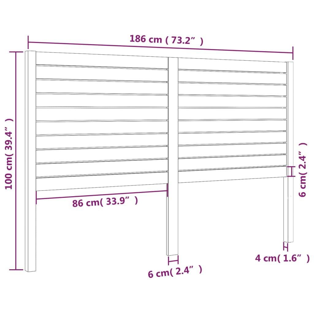 Tête de lit 186x4x100 cm Bois massif de pin - XIOS