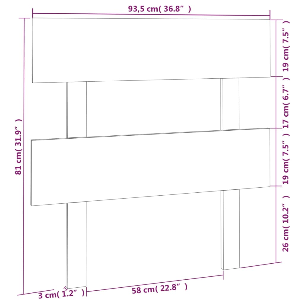 Tête de lit 93,5x3x81 cm Bois massif de pin - XIOS