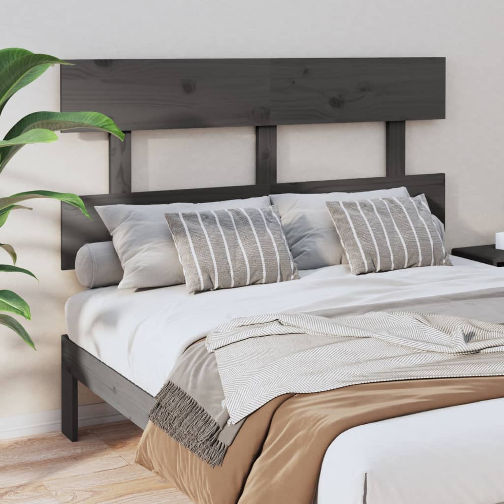 Tête de lit Gris 124x3x81 cm Bois massif de pin - XIOS