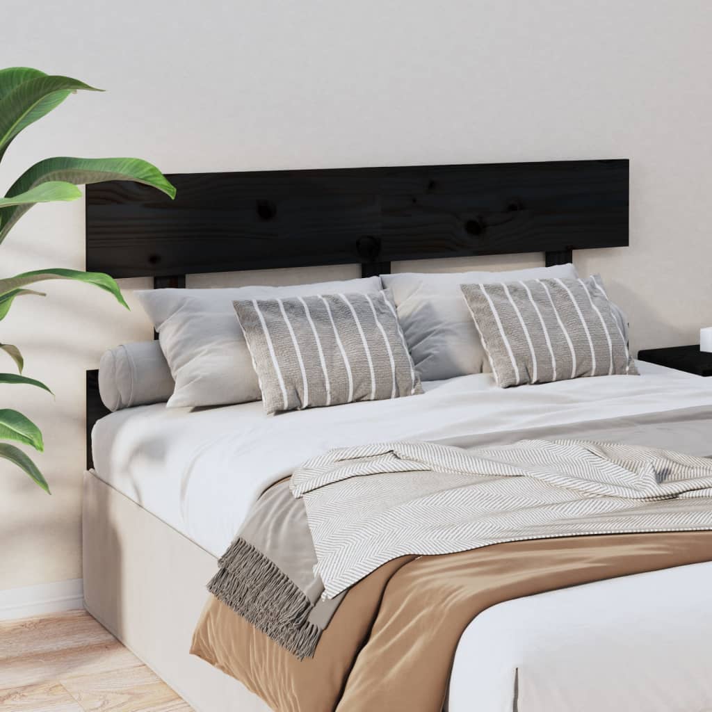 Tête de lit Noir 124x3x81 cm Bois massif de pin - XIOS