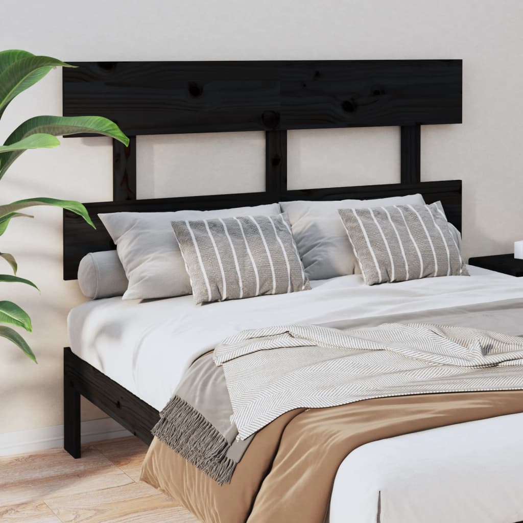 Tête de lit Noir 124x3x81 cm Bois massif de pin - XIOS