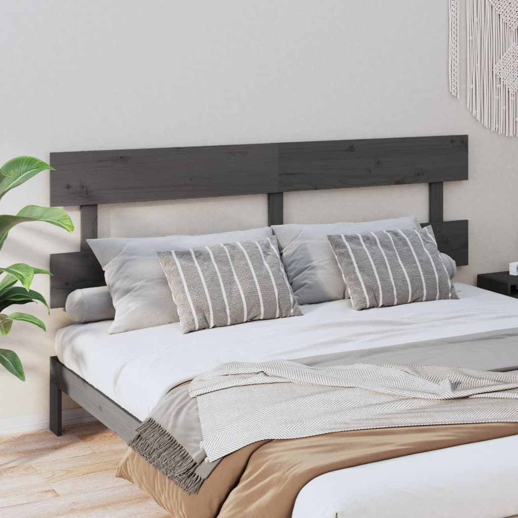 Tête de lit Gris 204x3x81 cm Bois massif de pin - XIOS