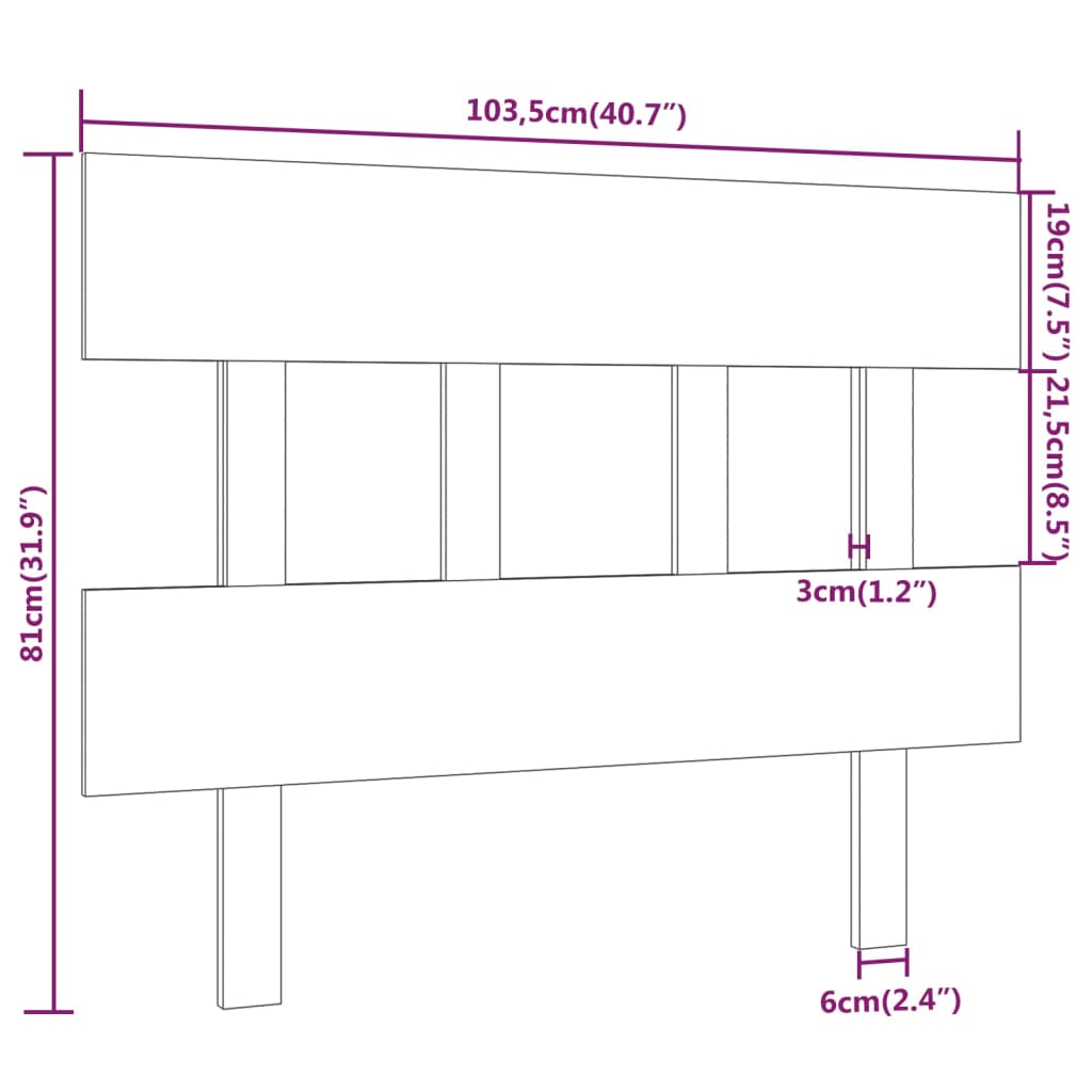 Tête de lit Blanc 103,5x3x81 cm Bois massif de pin - XIOS