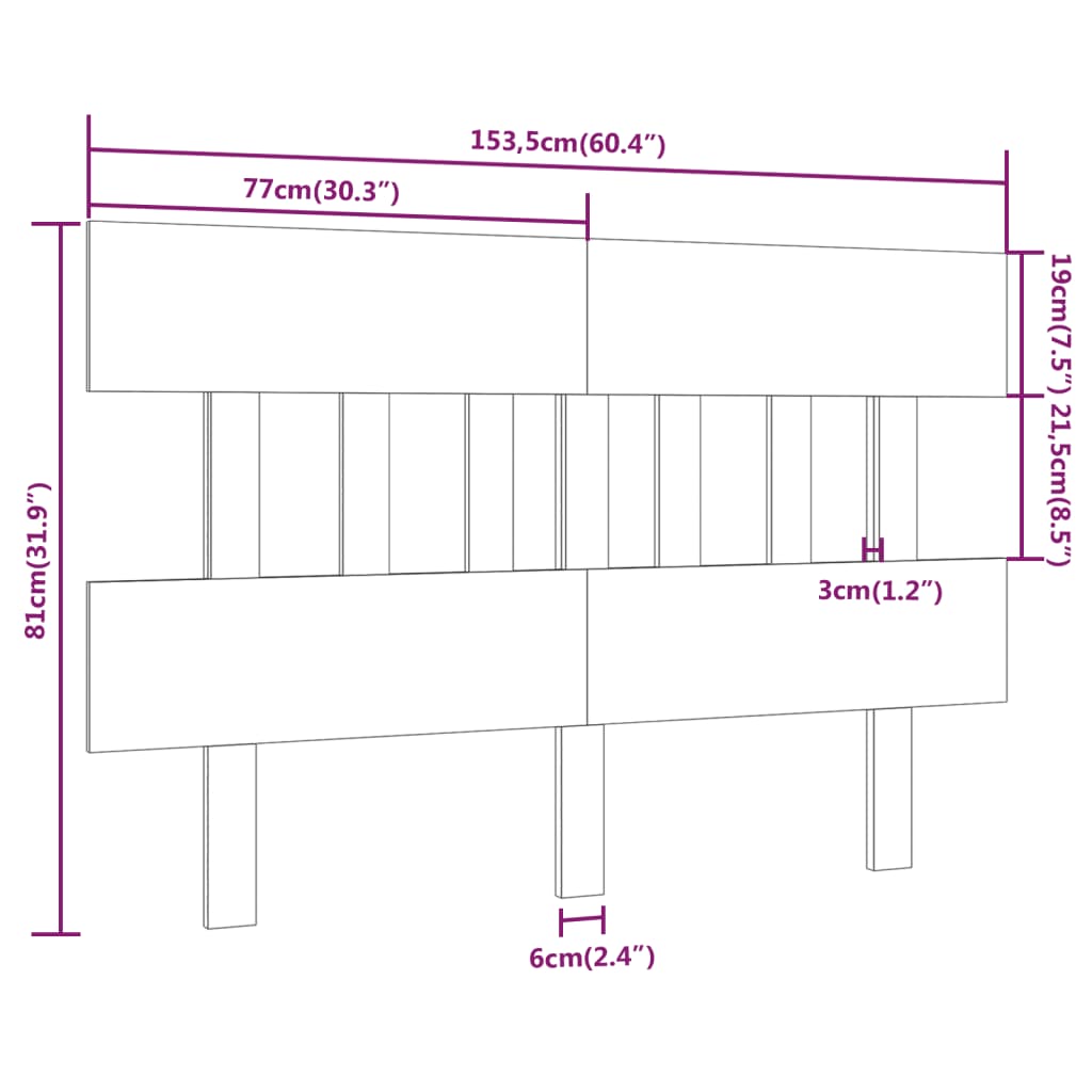 Tête de lit Marron miel 153,5x3x81 cm Bois massif de pin - XIOS