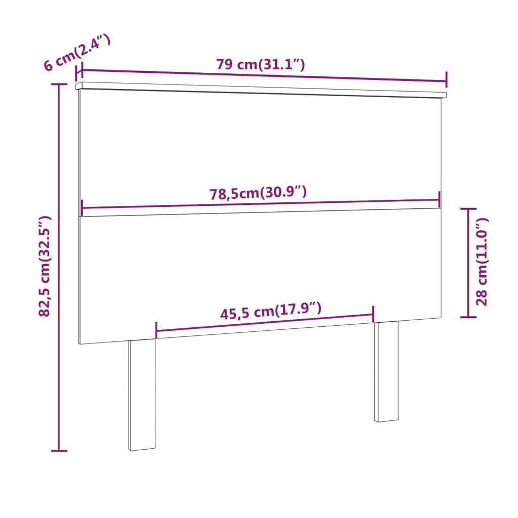 Tête de lit Marron miel 79x6x82,5 cm Bois massif de pin - XIOS
