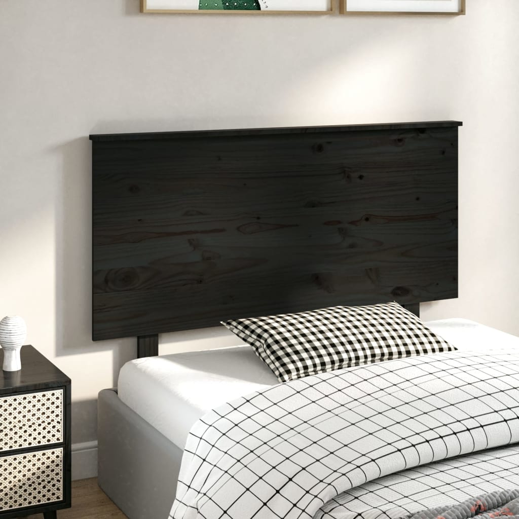 Tête de lit Noir 124x6x82,5 cm Bois massif de pin - XIOS