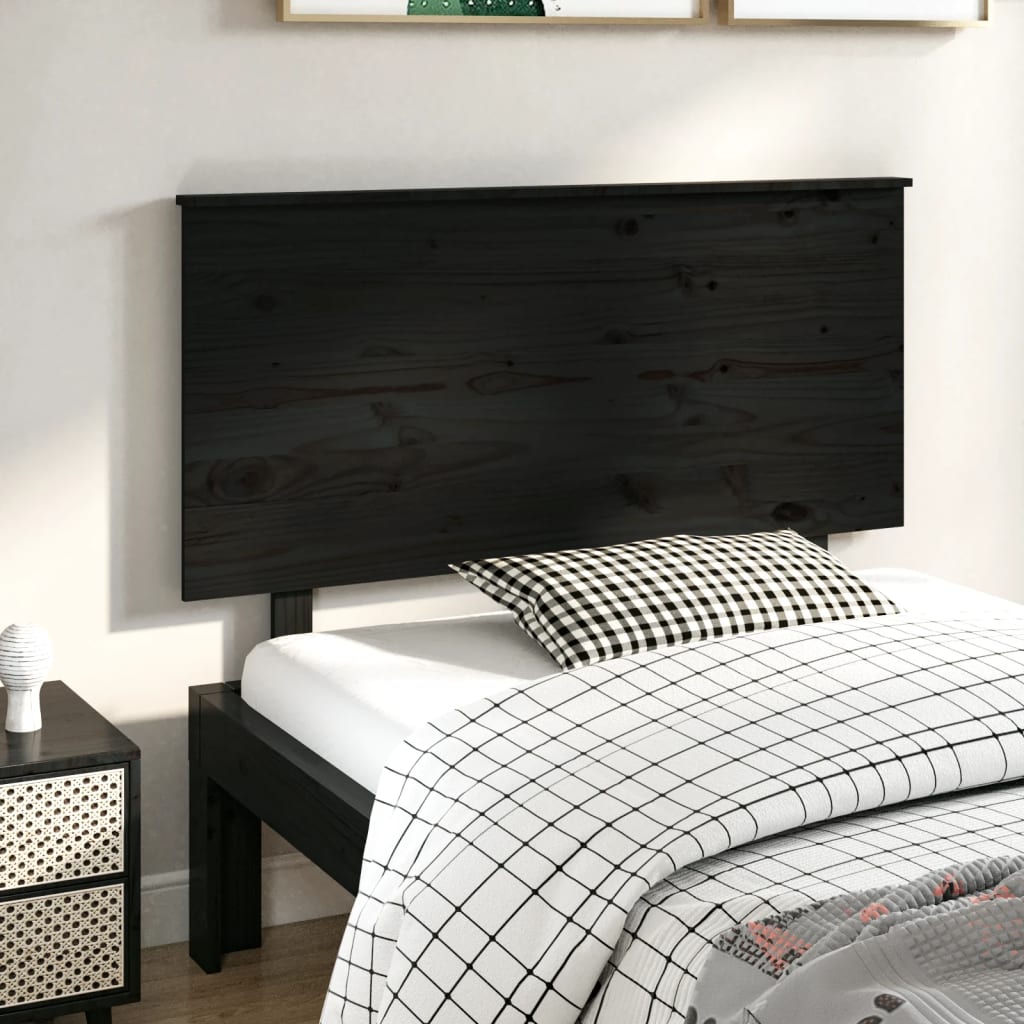 Tête de lit Noir 124x6x82,5 cm Bois massif de pin - XIOS