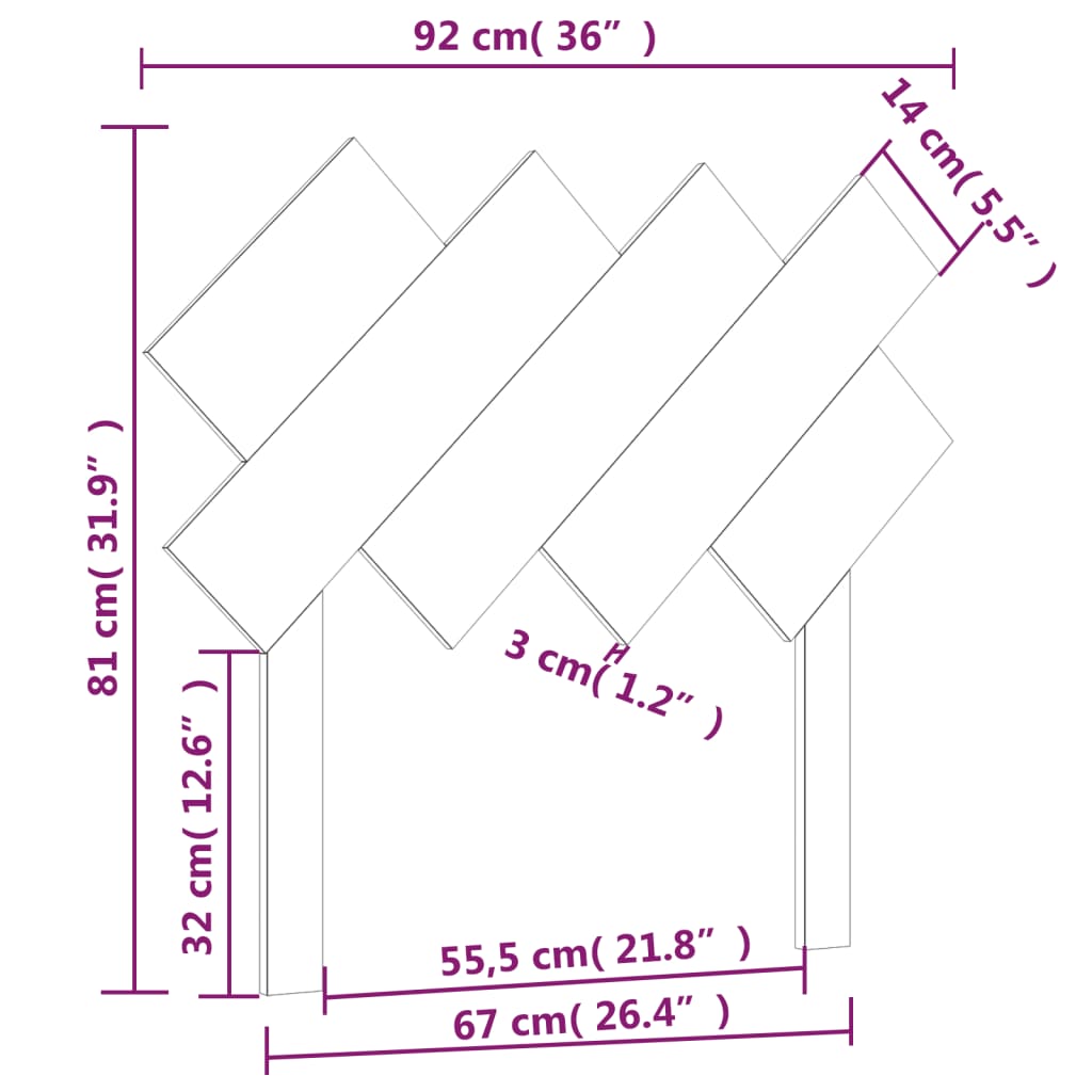 Tête de lit 92x3x81 cm Bois massif de pin - XIOS