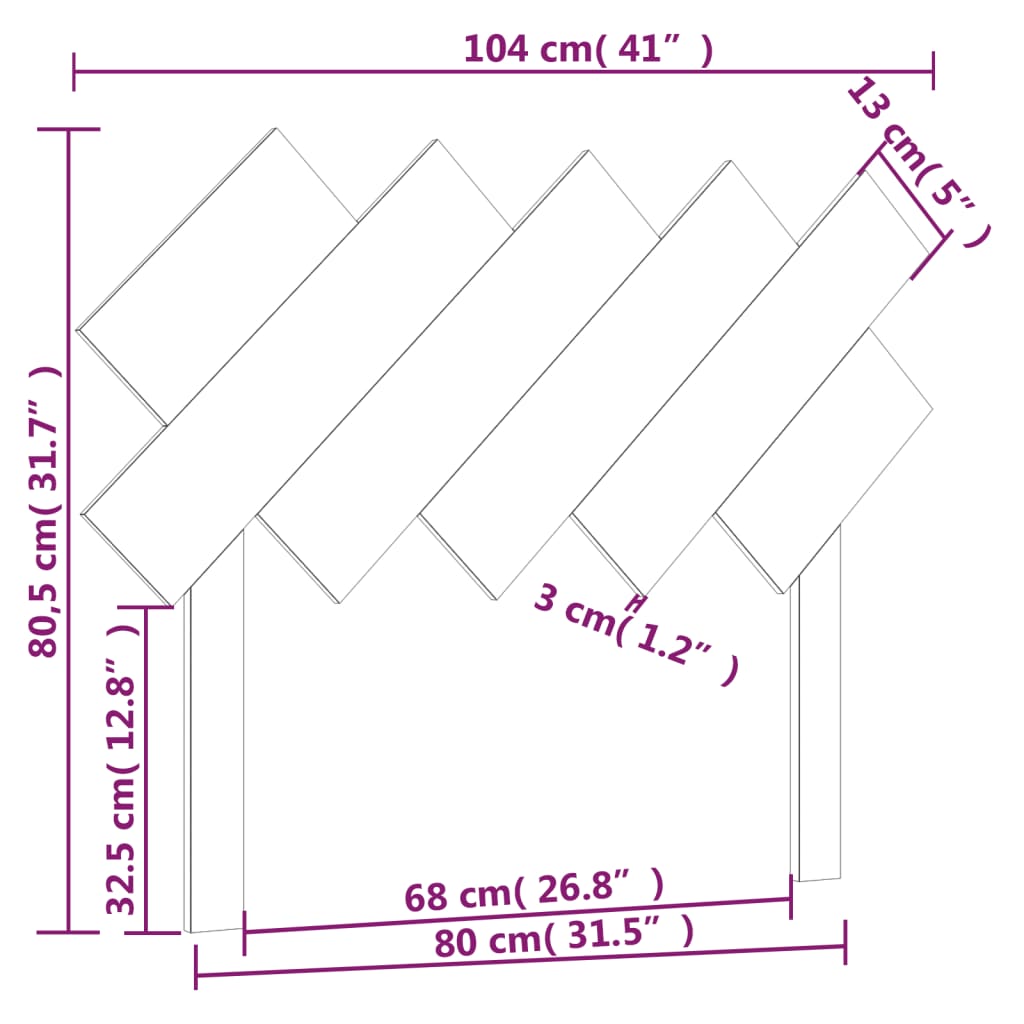 Tête de lit Marron miel 104x3x80,5 cm Bois massif de pin - XIOS