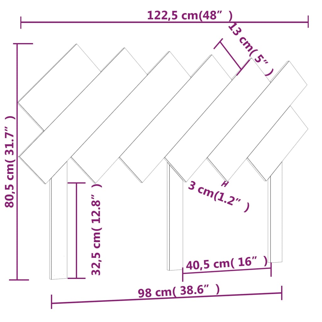 Tête de lit Marron miel 122,5x3x80,5 cm Bois massif de pin - XIOS