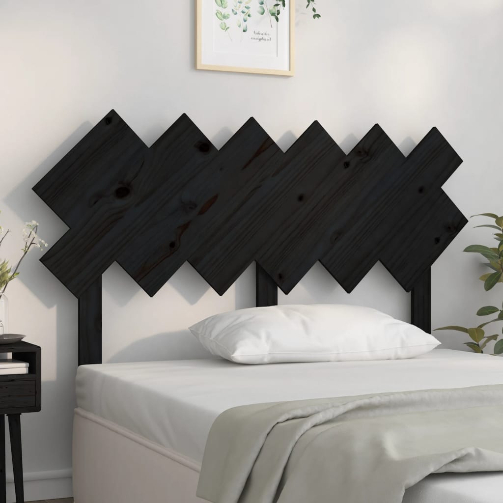 Tête de lit Noir 132x3x81 cm Bois massif de pin - XIOS