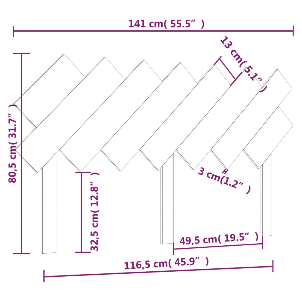 Tête de lit 141x3x80,5 cm Bois massif de pin - XIOS