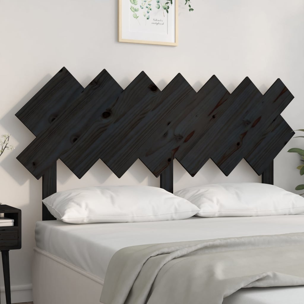 Tête de lit Noir 141x3x80,5 cm Bois massif de pin - XIOS