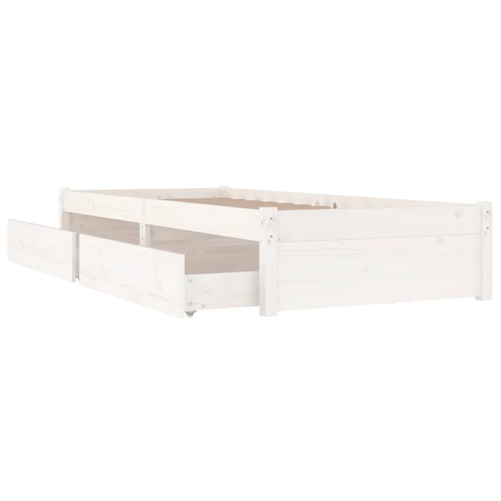 Cadre de lit sans matelas avec tiroirs blanc 90x200 cm - XIOS