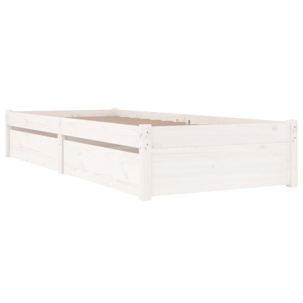 Cadre de lit sans matelas avec tiroirs blanc 90x200 cm - XIOS