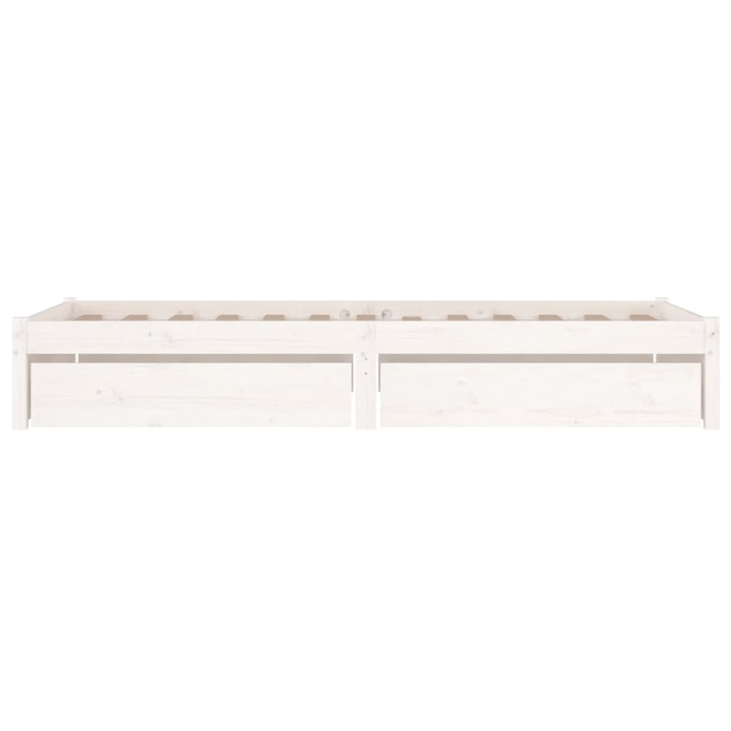 Cadre de lit sans matelas avec tiroirs blanc 90x200 cm - XIOS