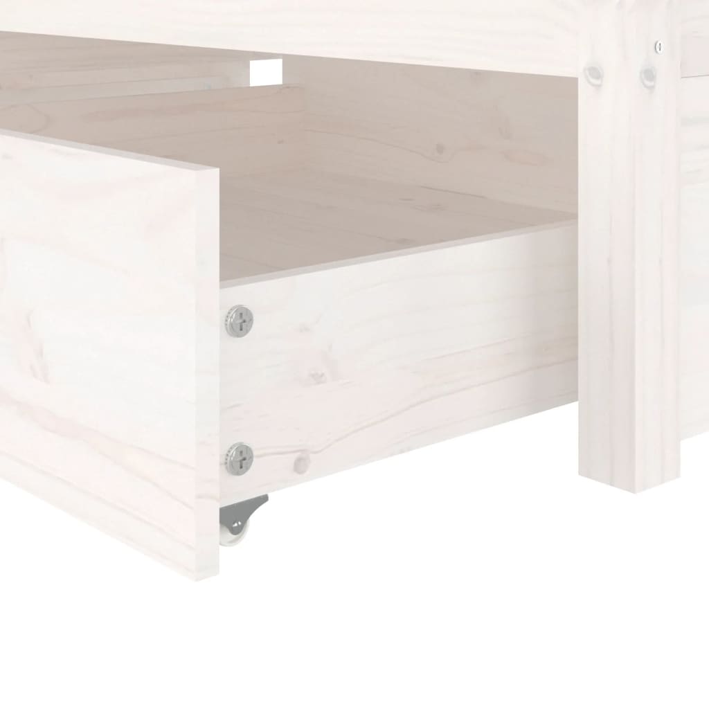 Cadre de lit sans matelas avec tiroirs blanc 90x200 cm - XIOS