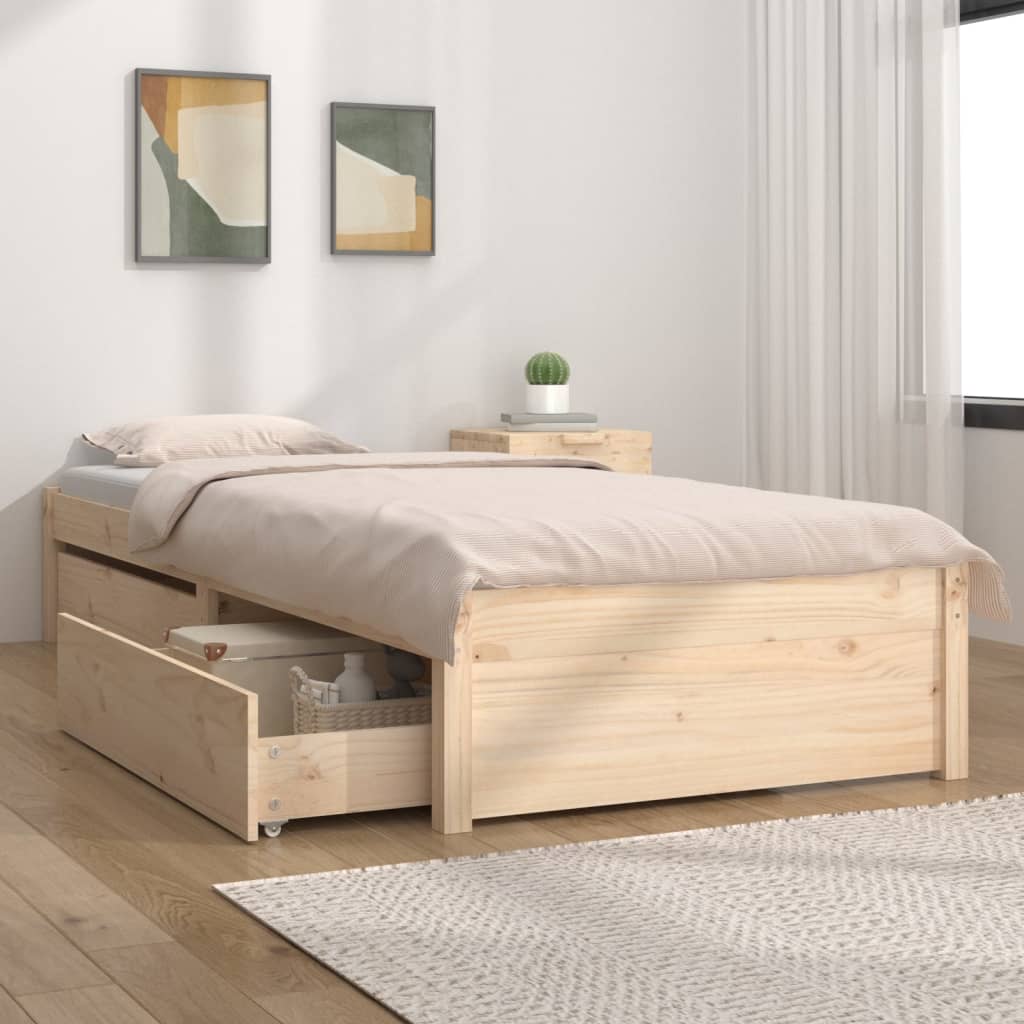 Cadre de lit sans matelas avec tiroirs 100x200 cm - XIOS