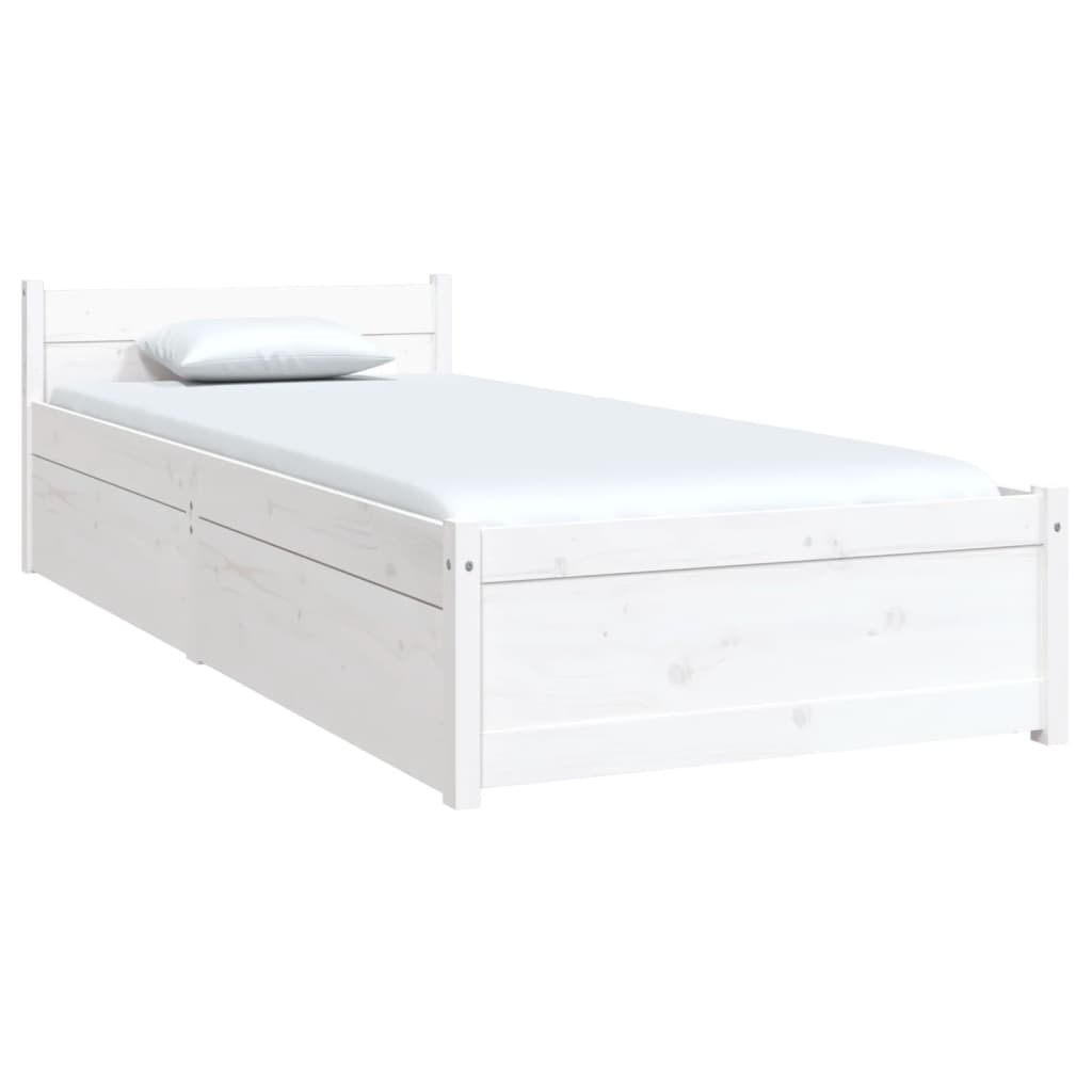 Cadre de lit sans matelas avec tiroirs blanc - XIOS