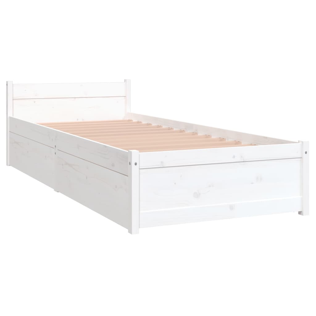 Cadre de lit sans matelas avec tiroirs blanc - XIOS