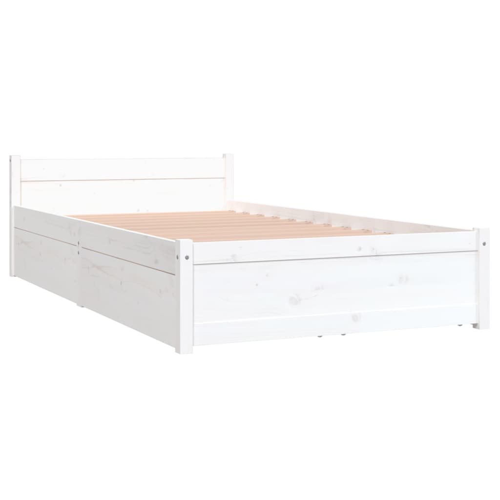 Cadre de lit sans matelas avec tiroirs blanc - XIOS