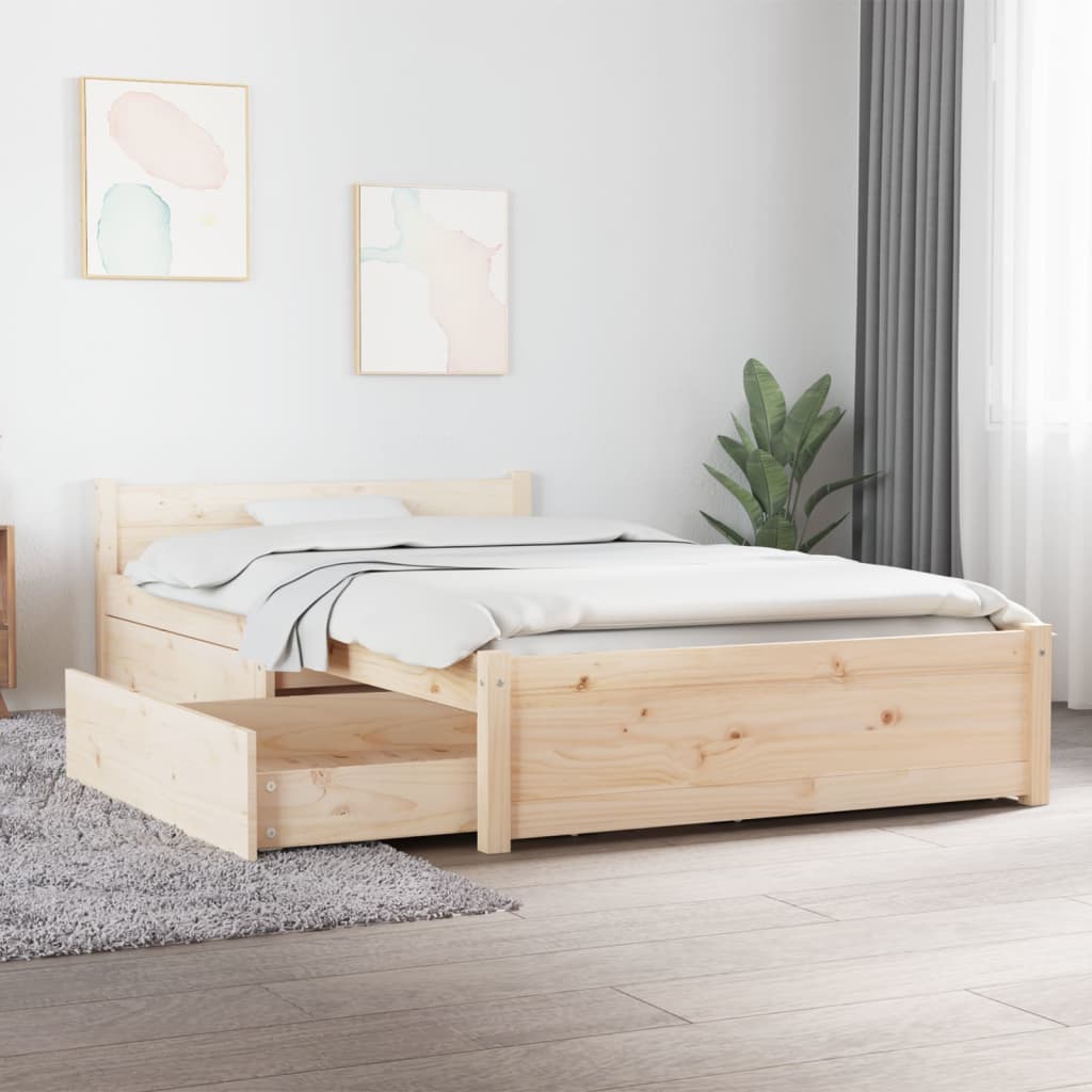 Cadre de lit sans matelas avec tiroirs 90x200 cm - XIOS