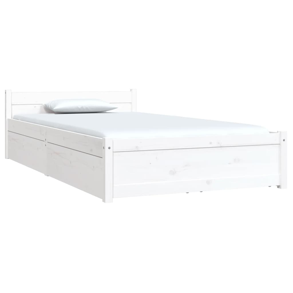 Cadre de lit sans matelas avec tiroirs blanc 90x200 cm - XIOS