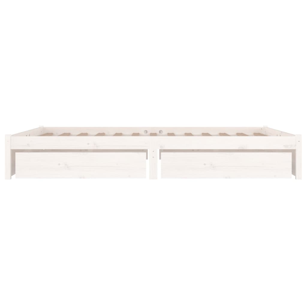 Cadre de lit sans matelas avec tiroirs blanc - XIOS