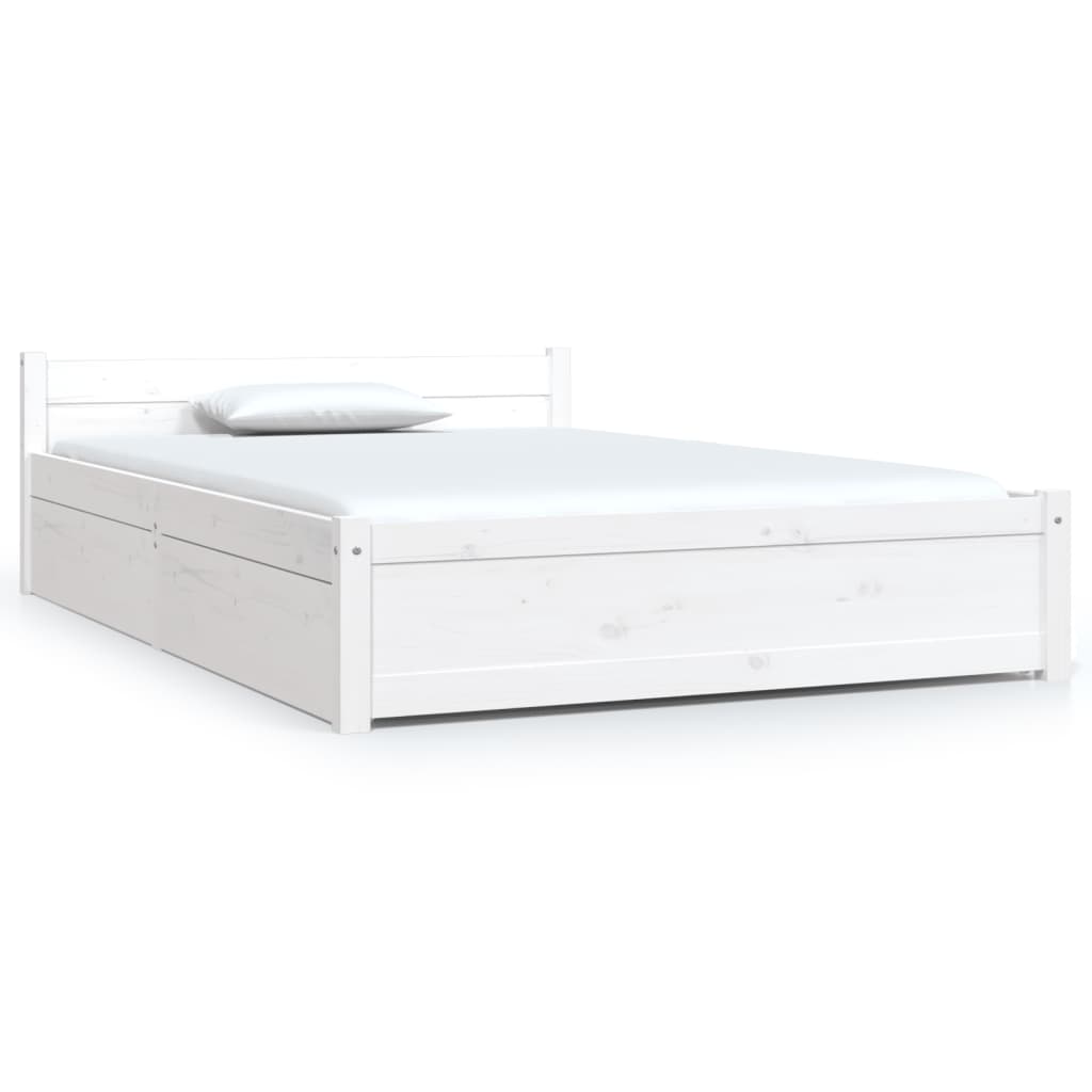 Cadre de lit sans matelas avec tiroirs blanc - XIOS