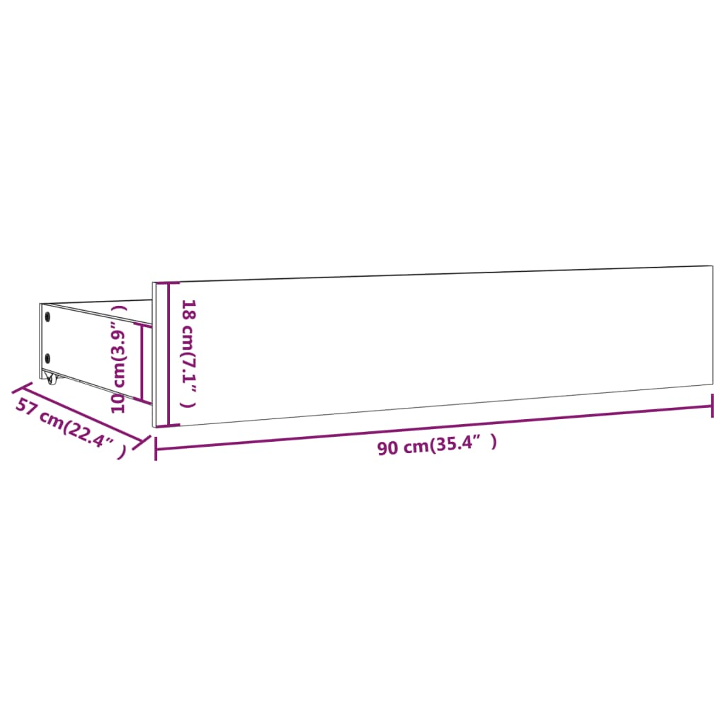 Cadre de lit sans matelas avec tiroirs blanc - XIOS