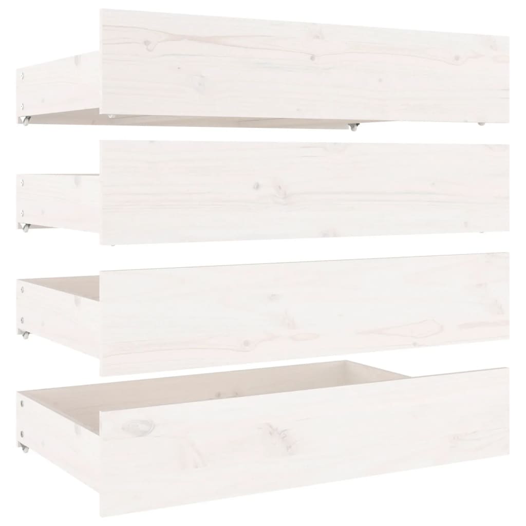 Cadre de lit sans matelas avec tiroirs blanc 140x190 cm - XIOS
