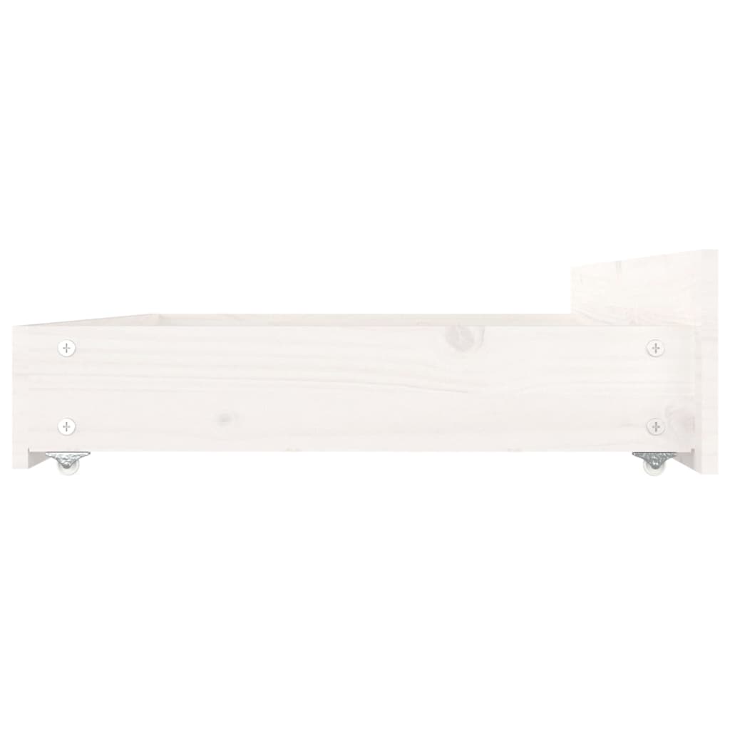 Cadre de lit sans matelas avec tiroirs blanc 140x190 cm - XIOS