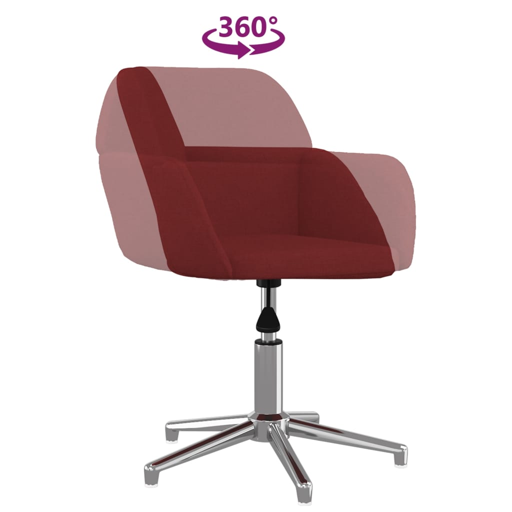 Chaises pivotantes à manger lot de 2 Rouge bordeaux Tissu
