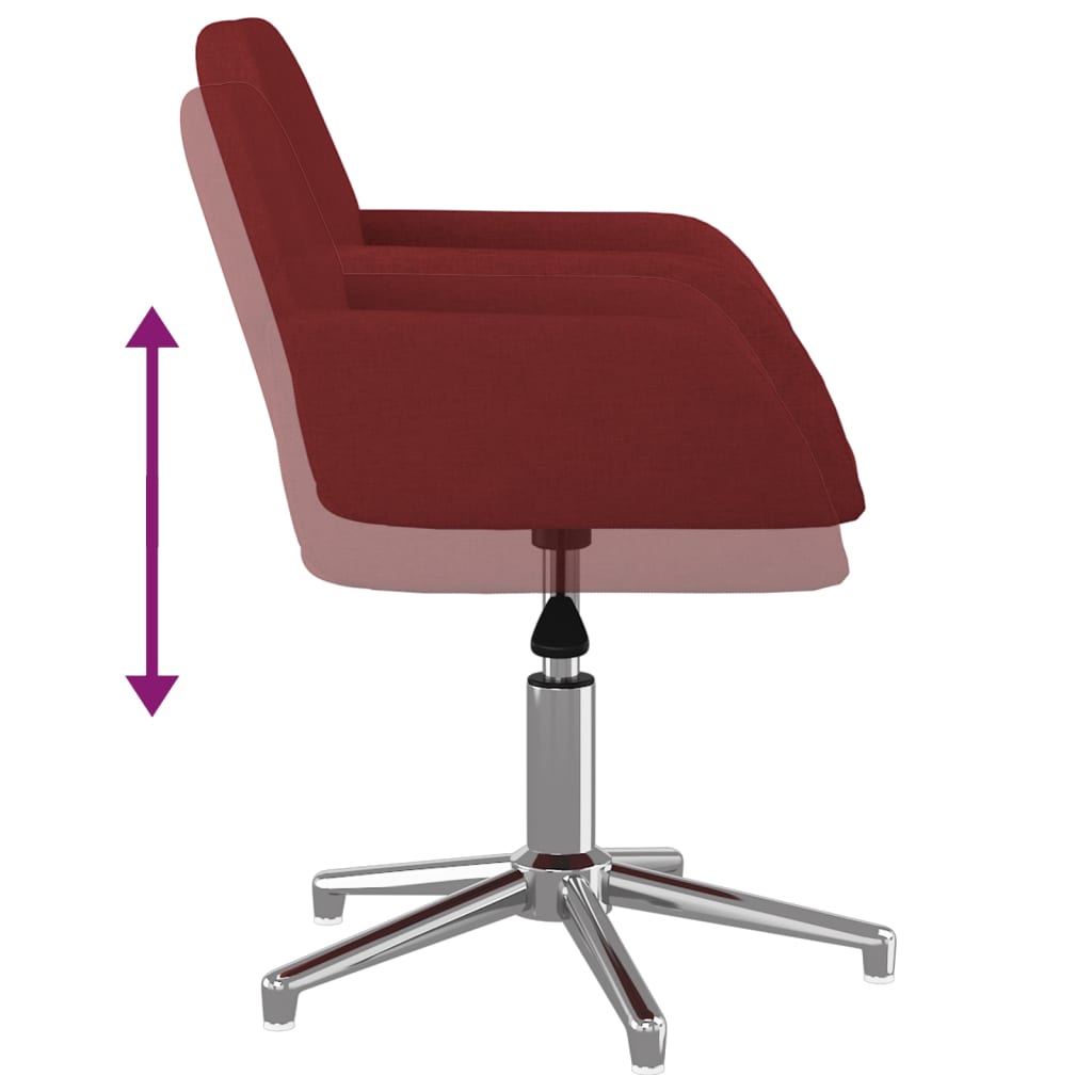 Chaises pivotantes à manger lot de 2 Rouge bordeaux Tissu