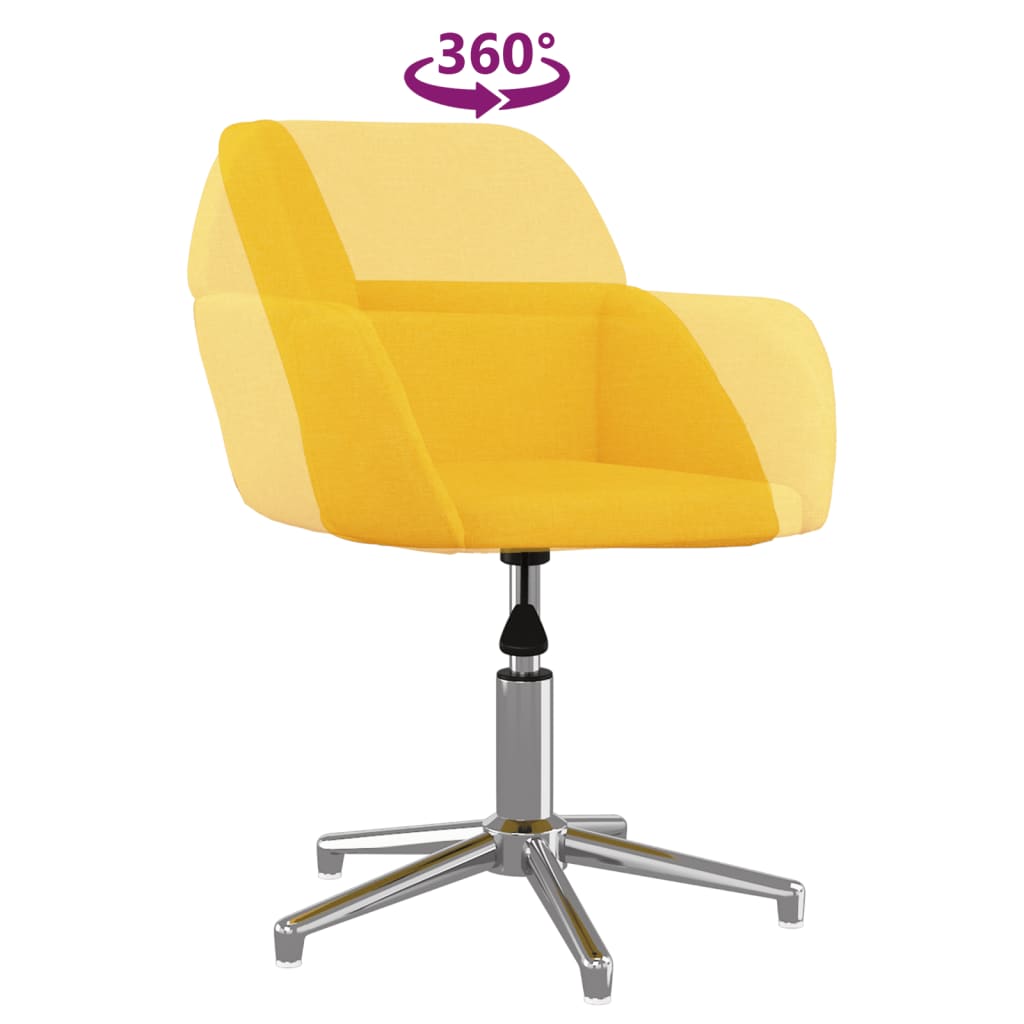 Chaises pivotantes à manger lot de 2 jaune moutarde tissu - XIOS