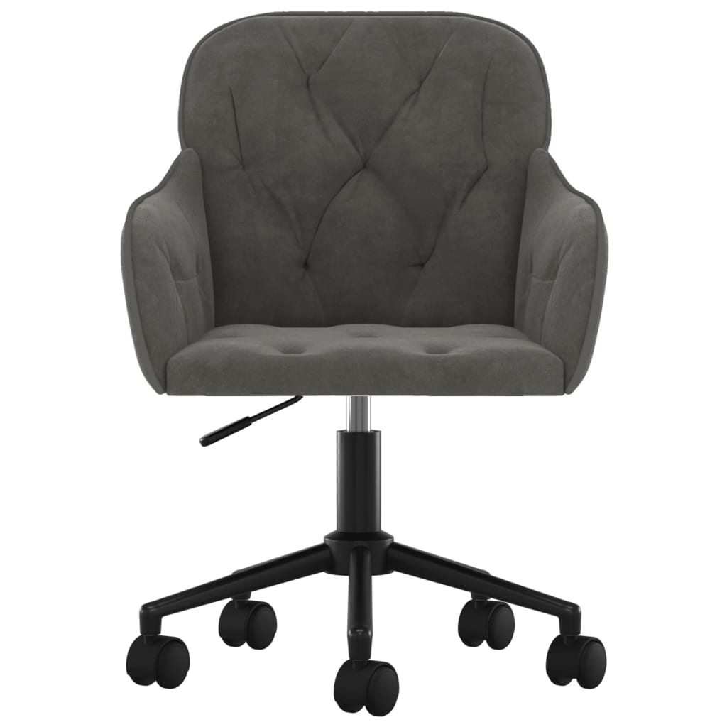 Chaises pivotantes à manger lot de 2 Gris foncé Velours - XIOS