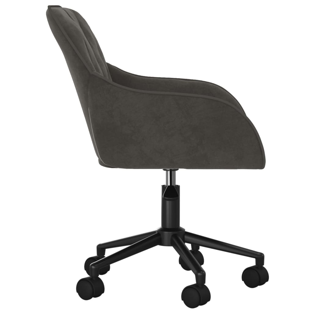 Chaises pivotantes à manger lot de 2 Gris foncé Velours - XIOS