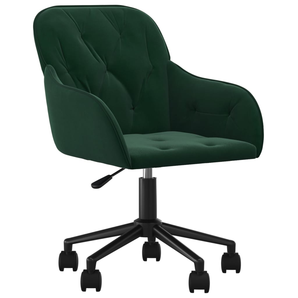 Chaises pivotantes à manger lot de 2 Vert foncé Velours - XIOS