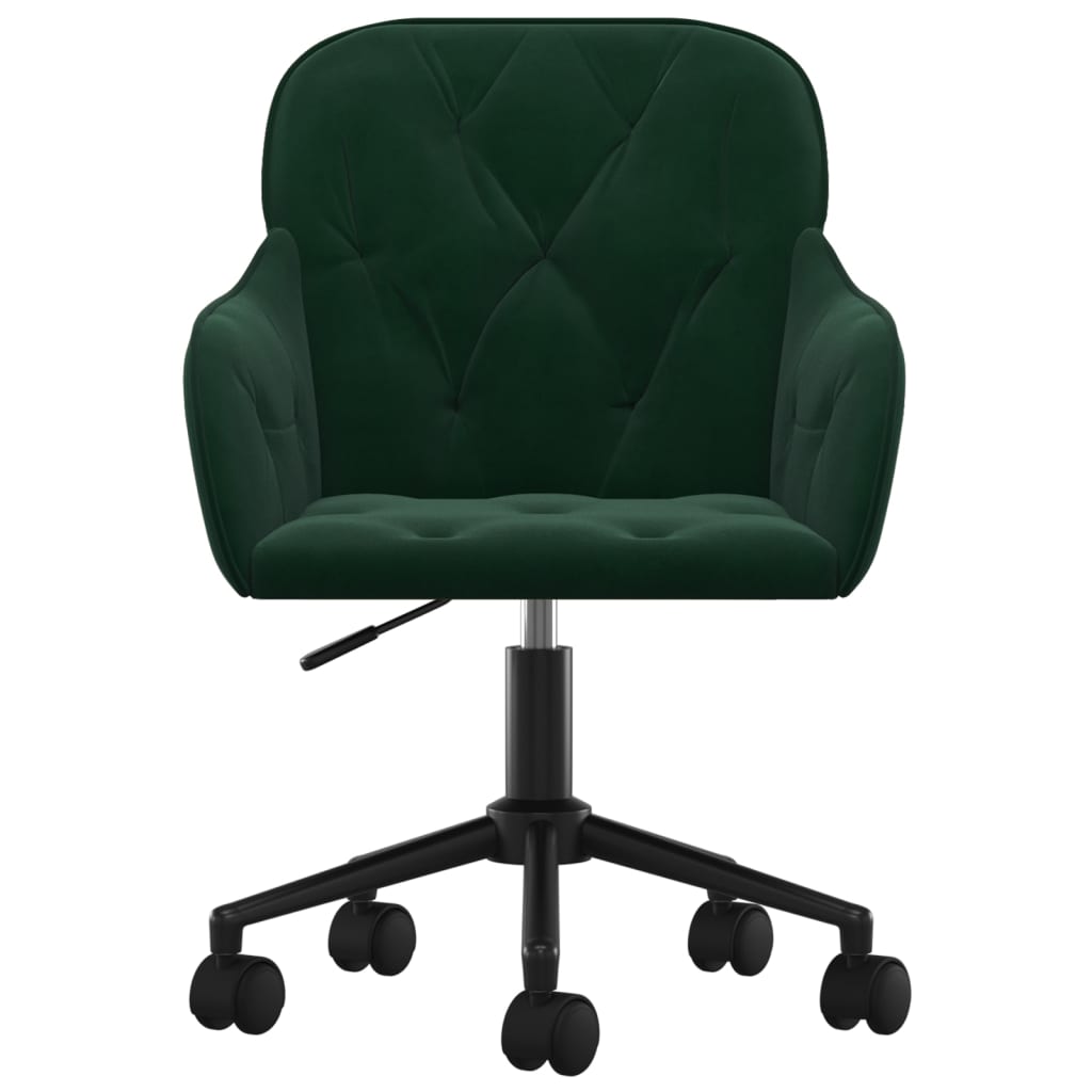 Chaises pivotantes à manger lot de 2 Vert foncé Velours - XIOS