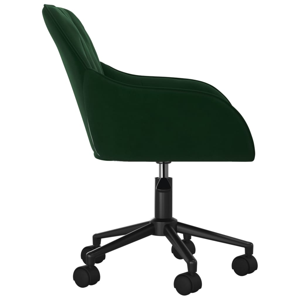 Chaises pivotantes à manger lot de 2 Vert foncé Velours - XIOS