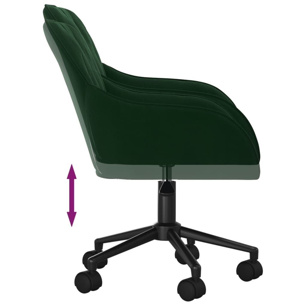 Chaises pivotantes à manger lot de 2 Vert foncé Velours - XIOS