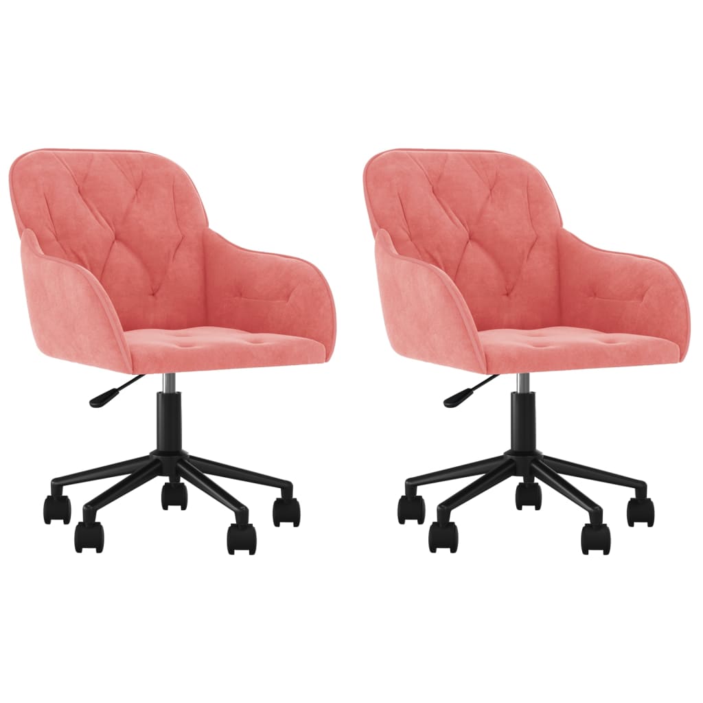 Chaises pivotantes à manger lot de 2 Rose Velours Chaises de cuisine vidaXL