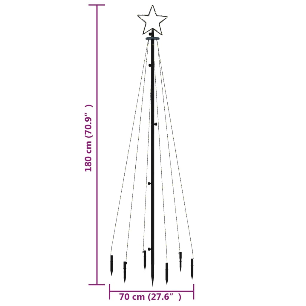 Sapin de Noël avec piquet Bleu 108 LED 180 cm - XIOS