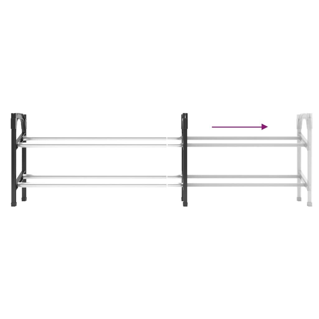 Meuble à chaussures extensible avec 2 étagères 119x24x37 cm - XIOS